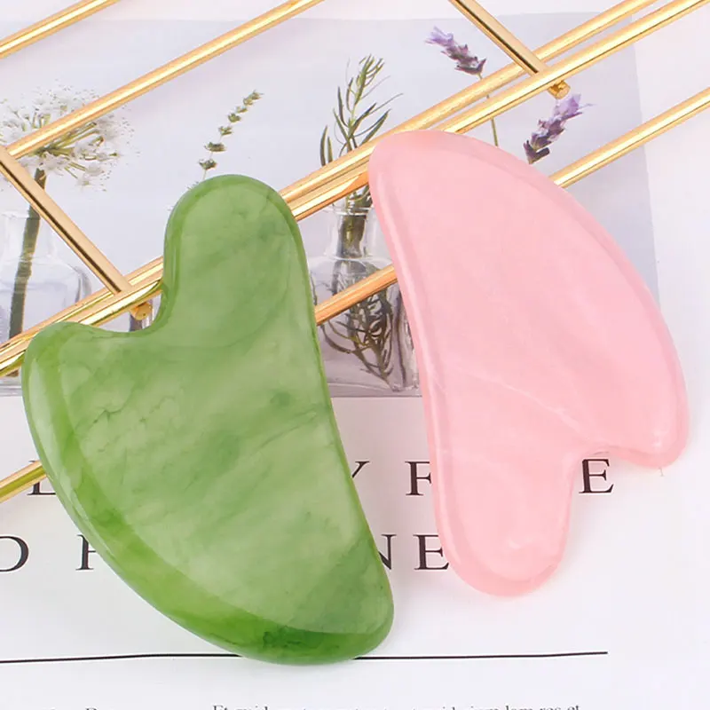 Gua Sha Tool Rose Quartz - Natural Jade Stone Gua Sha Massage