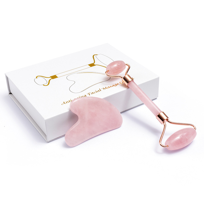 Natural Rose Quartz Jade Rolle - Gua Sha Tool Rose Quartz avaliação e preço
