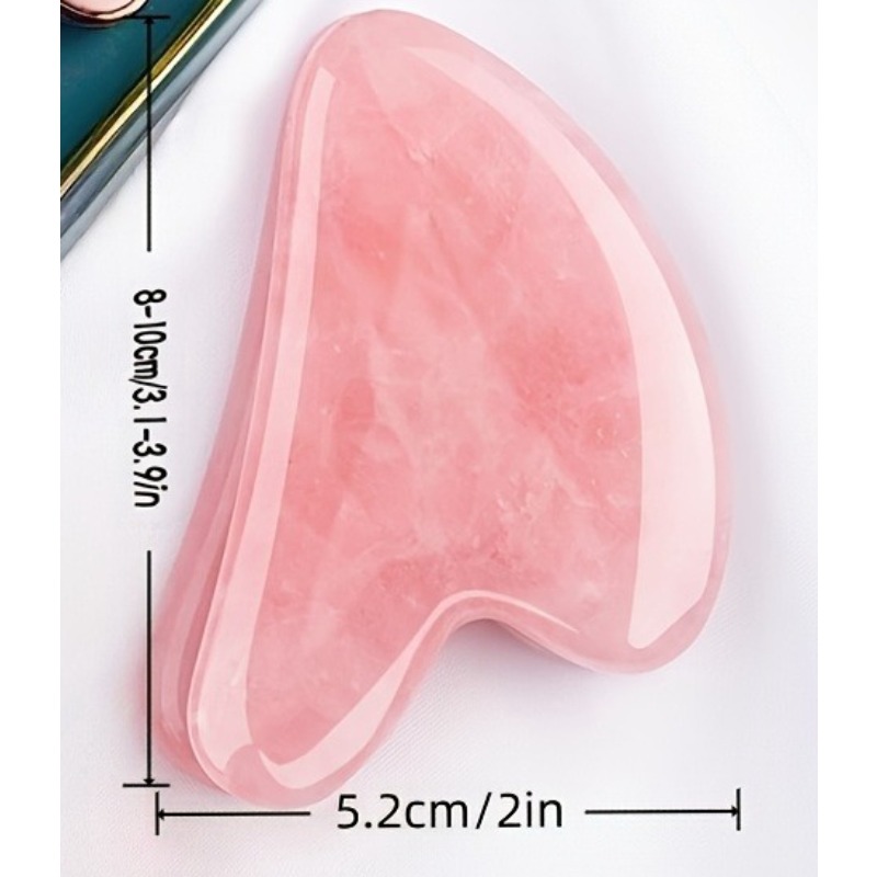 Heart Shaped Natural Rose Quar - Gua Sha Tool Rose Quartz avaliação e preço