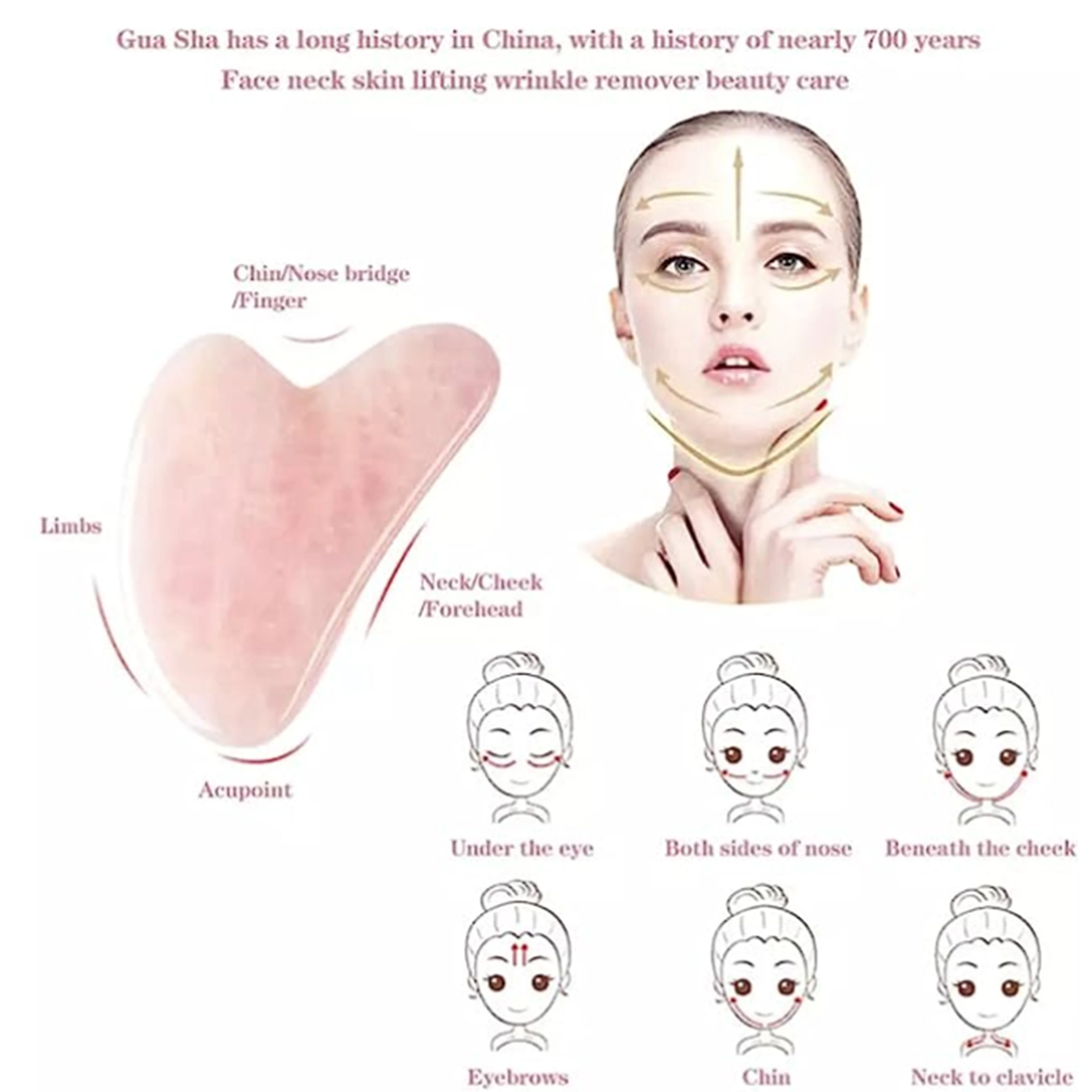 Rose Quartz Gua Sha For Face M - Gua Sha Tool Rose Quartz avaliação e preço
