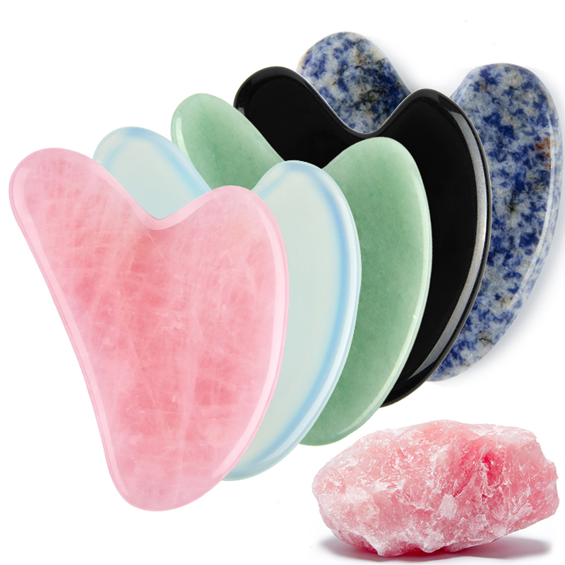 Natural Stone Jade Gouache Scr - Gua Sha Tool Rose Quartz avaliação e preço