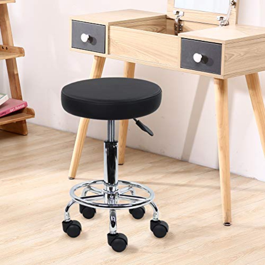 PU Leather Round Rolling Stool - Spa & Wellness Center Hotel Solverde avaliação e preço