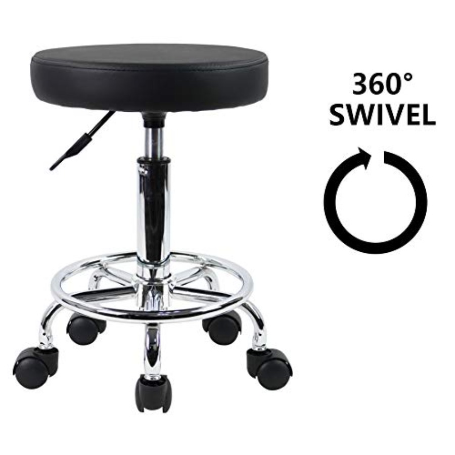PU Leather Round Rolling Stool - Spa & Wellness Center Hotel Solverde avaliação e preço