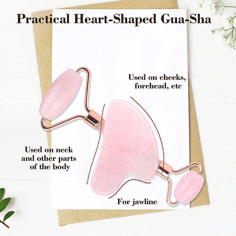 Rose Quartz Face Jade Roller M - Gua Sha Tool Rose Quartz avaliação e preço