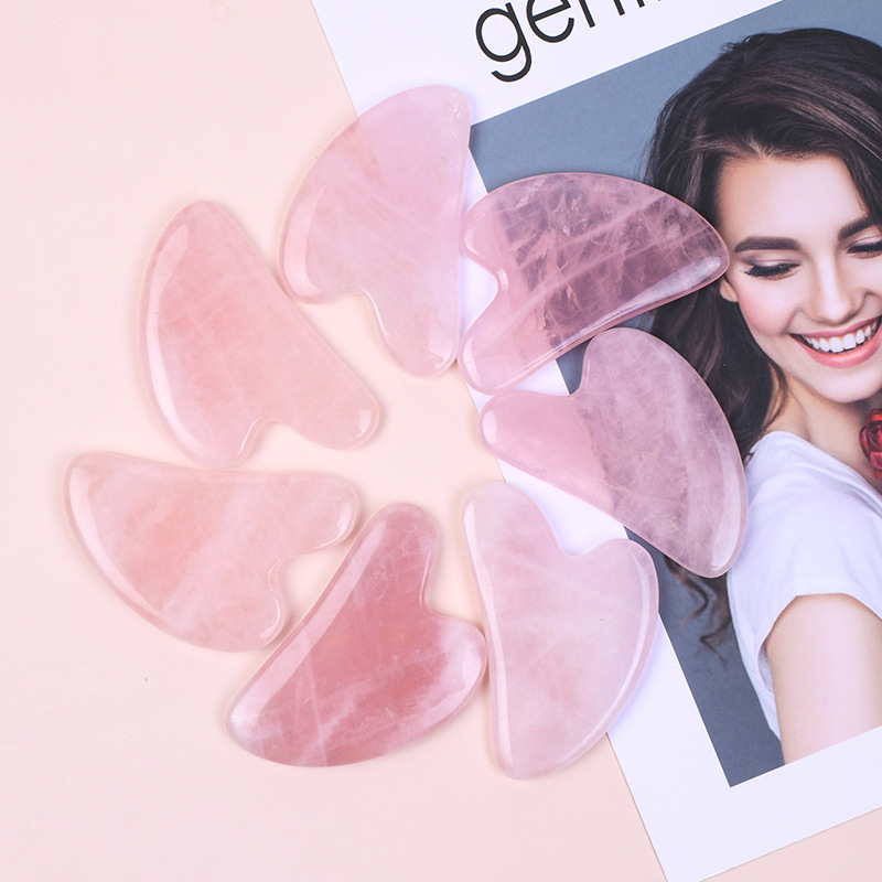 Hot Selling A+Rose Quartz Gua  - Gua Sha Tool Rose Quartz avaliação e preço