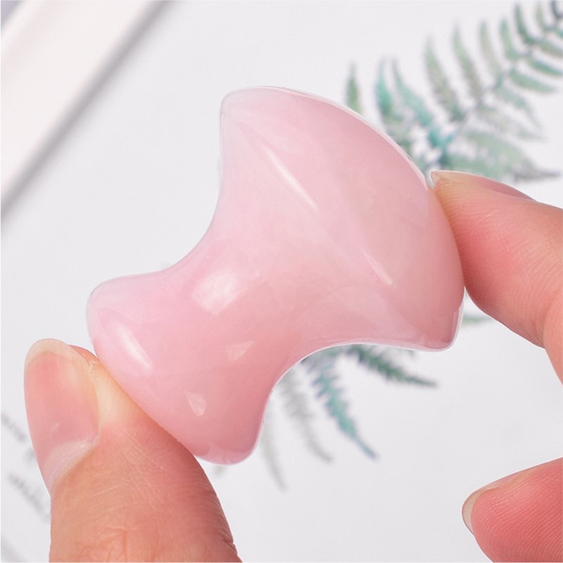 1pc Mushroom Shape Guasha Faci - Gua Sha Tool Rose Quartz avaliação e preço