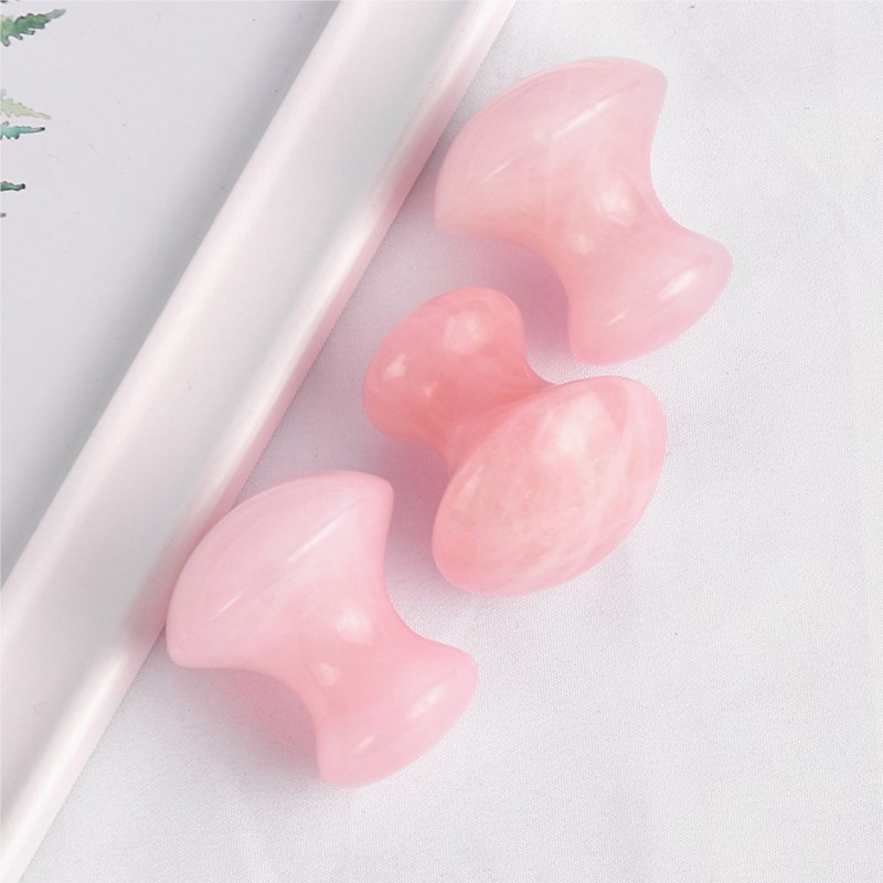 1pc Mushroom Shape Guasha Faci - Gua Sha Tool Rose Quartz avaliação e preço